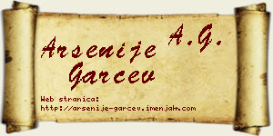 Arsenije Garčev vizit kartica